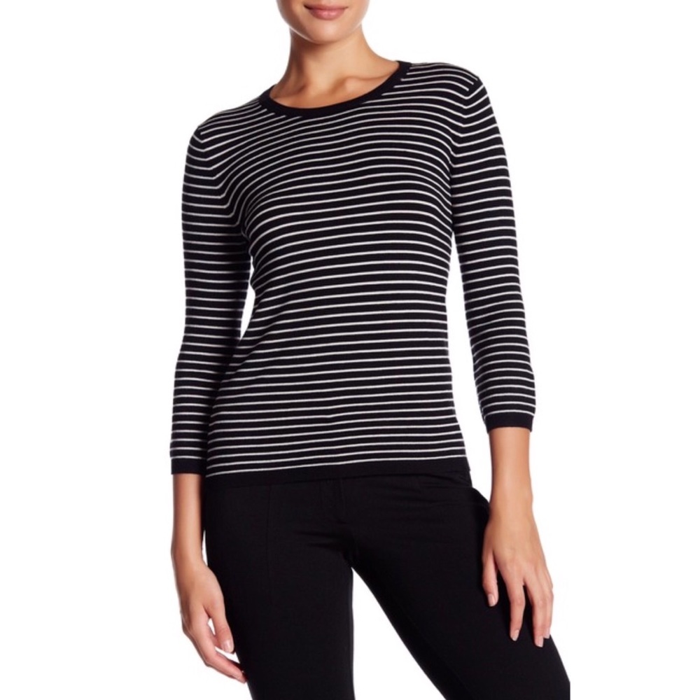Philosophy Zip Back Stripe Sweater